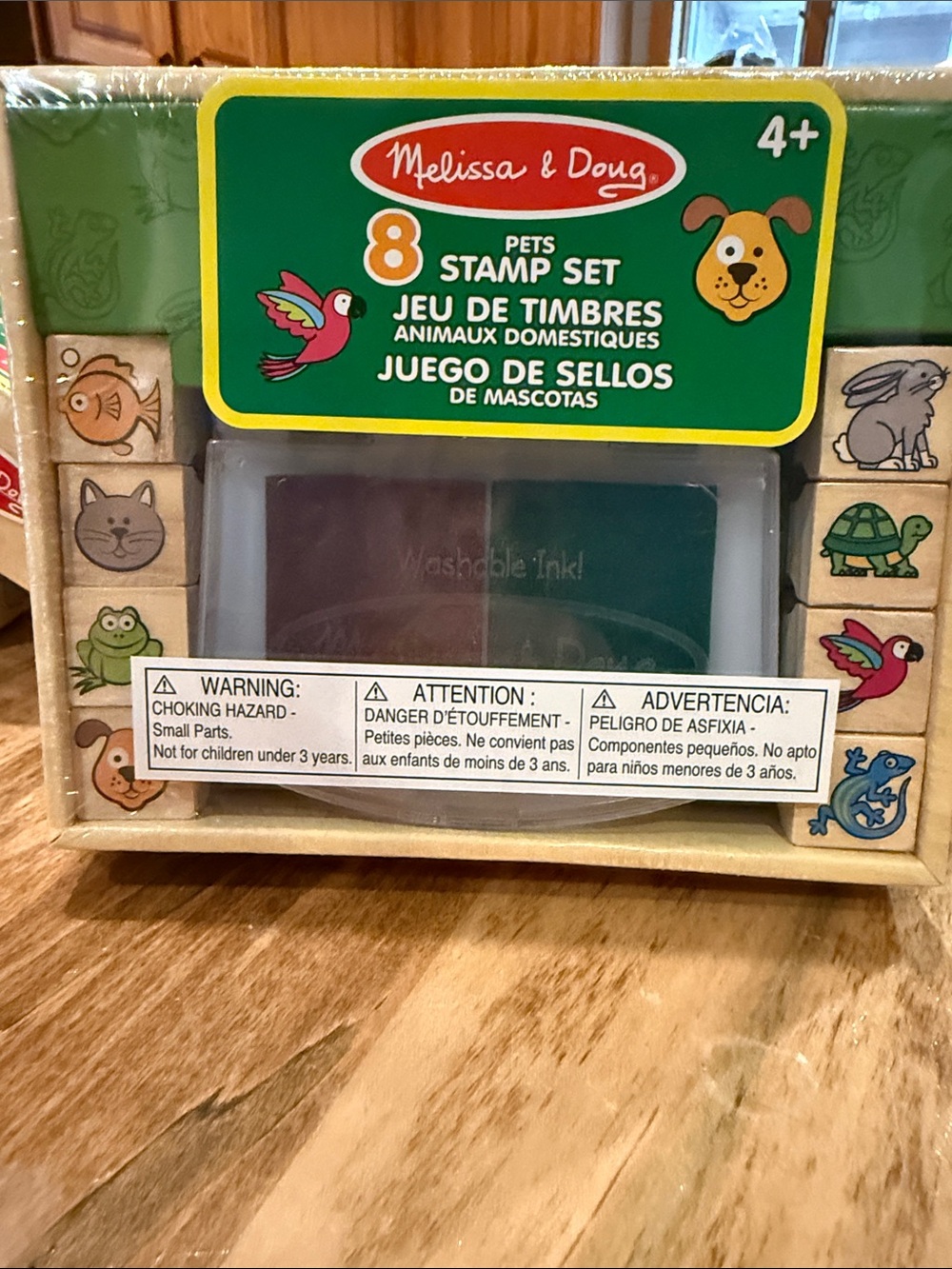 Melissa & Doug Pets Stamp Set - Green & Yellow Box